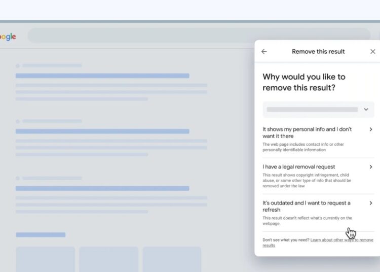 Google to simplify personal data removal on search